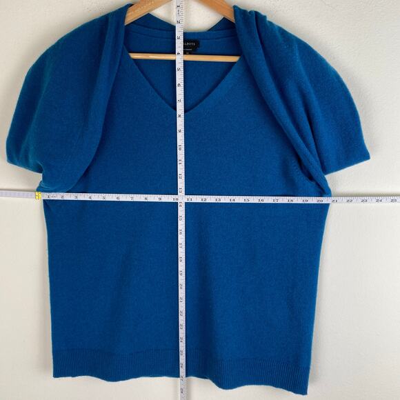 Talbots 100% Cashmere V Sweater Size XL Balloon Sleeve Pullover - Picture 10 of 10